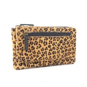 Myra Leopard Print Leather & Hair On Hide Pony Hair Wallet 7"x4"